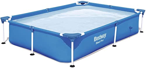 Bestway-56545E-Steel-Pro-7.25-x-4.9-x-1.4-Ft-Outdoor-Rectangular-Frame-Above-Ground-Family-Kids-Swimming-Pool-with-Easy-Setup